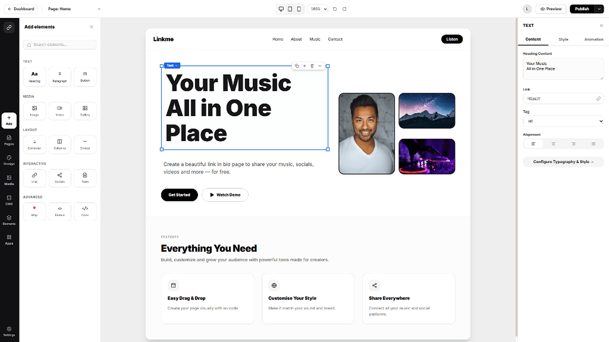 Obhiyon Studio Artist Webpage Builder