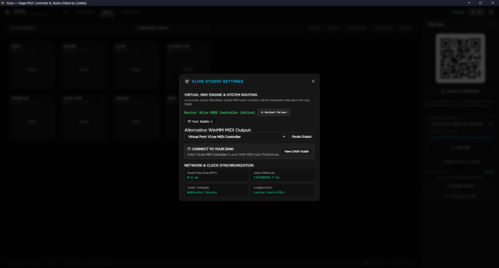 VLive Studio Settings & Clock Sync